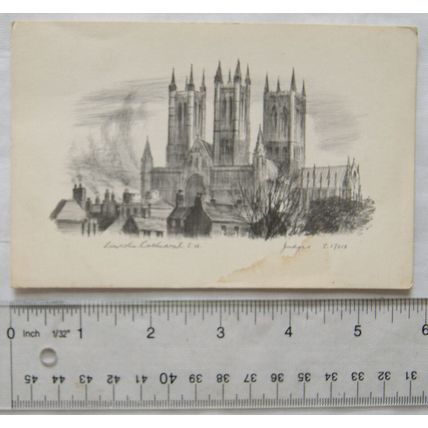 1967 postcard Lincoln Cathedral