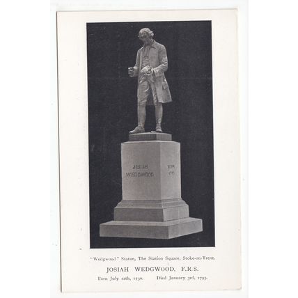 Josiah Wedgwood Statue Station Square Stoke-on-Trent Postcard Staffordshire