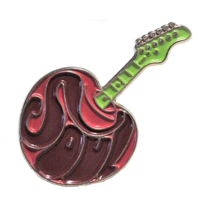 Funky 70s Cherry Soul Guitar Disco Funk Music 30mm Enamel Badge NEW