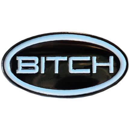BITCH Bad Rude Girl Female Biker MOD EMO Punk Babe 30mm Metal Enamel Badge