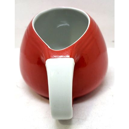 Hall’s Superior Quality Kitchenware Red Sugar Bowl with White Handle (G14)