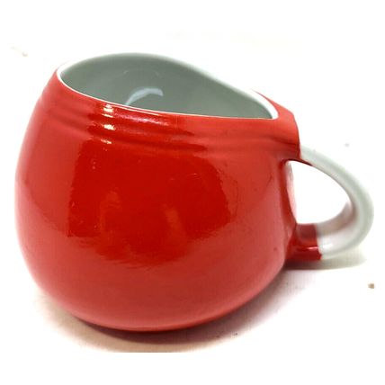 Hall’s Superior Quality Kitchenware Red Sugar Bowl with White Handle (G14)