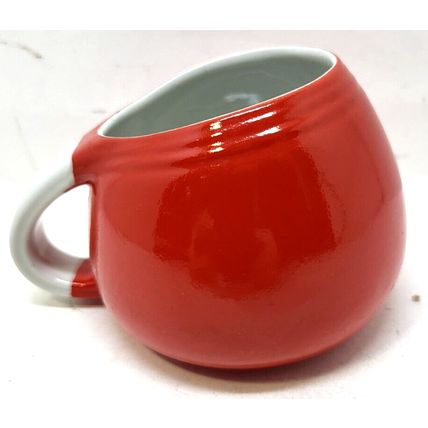 Hall’s Superior Quality Kitchenware Red Sugar Bowl with White Handle (G14)