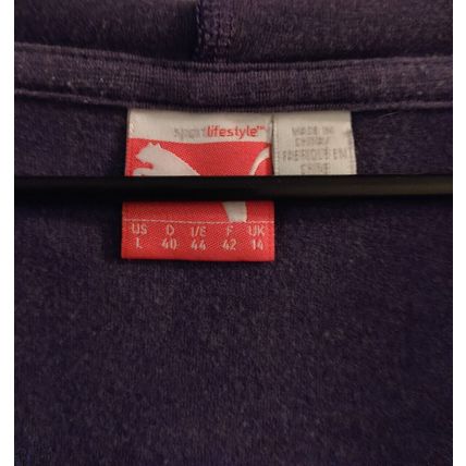 Puma Hoodie Ladies Purple V-Neck Lightweight Long Sleeve Gym Running
