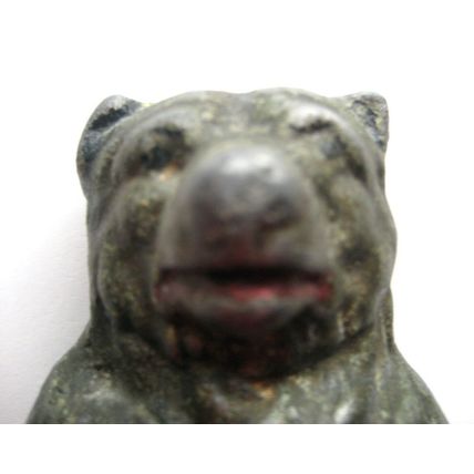 CHERISHED VINTAGE CAST METAL BEAR MONEY BOX FROM 1946.