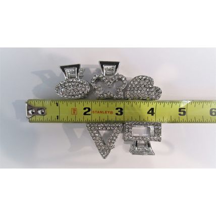 Small silver metal hair claw clip with crystals stocking stuffer gifts for
