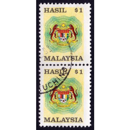 MALAYSIA 1990 HASIL/Revenue $1 USED pair - @E2773