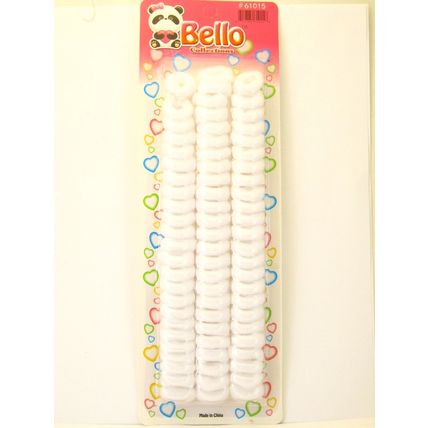 BELLO SMALL TERRY PONYTAIL HOLDERS - WHITE - 72 PCS. (61015)