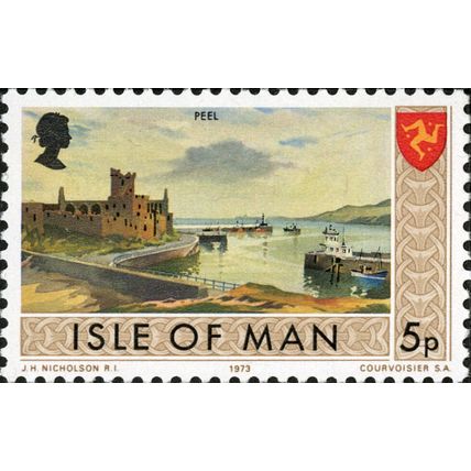 Isle of Man 1973 QEII 5p Peel Mounted Mint MM SG 21 stamp queen Elizabeth