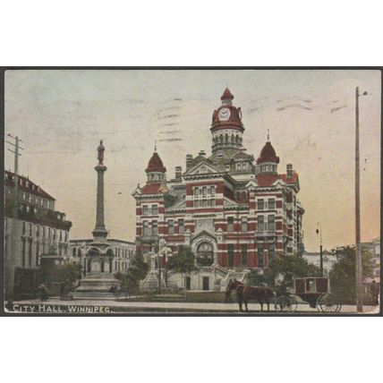 City Hall, Winnipeg, Manitoba, 1907 - Warwick Bros & Rutter Postcard