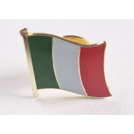 Gold Colour Metal Italian Flag Lapel Pin Badge Italia Italy