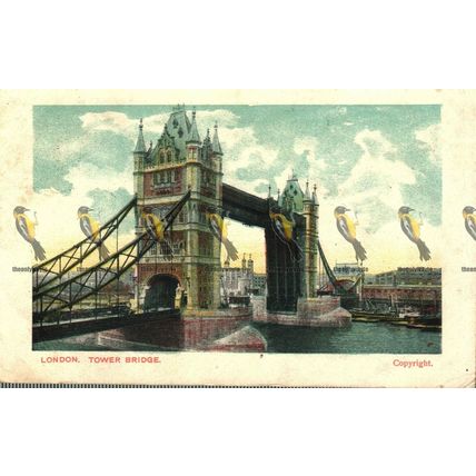 London, Tower Bridge, Postcard, 1910s