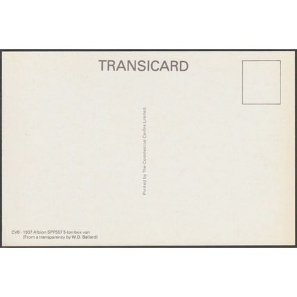 Albion SPP557 5-Ton Box Van - Transicard Postcard