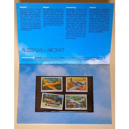 Australia 1980 Australian Aircraft presentation card set SG761 to 764