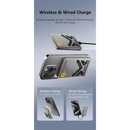 MOVESPEED Magnetic Magsafe Power Bank 10000mAh S10 PD20W Wireless for iPhone 16