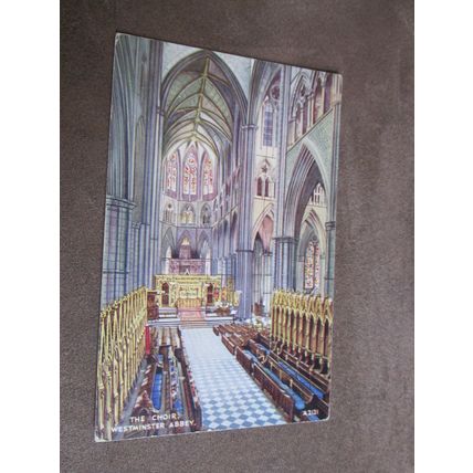 Valentines Postcard - Westminster Abbey, London - Artist J Lindsay / A2121