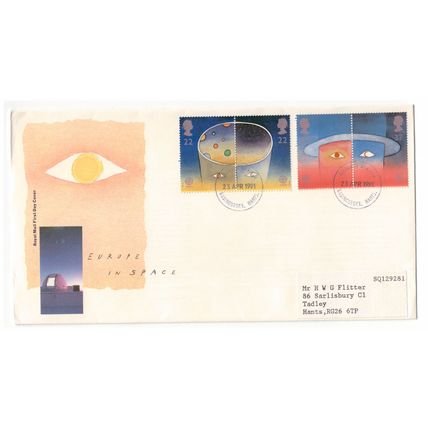 GREAT BRITAIN 1991 EUROPA EUROPE IN SPACE SE-TENANT PAIRS FIRST DAY COVER