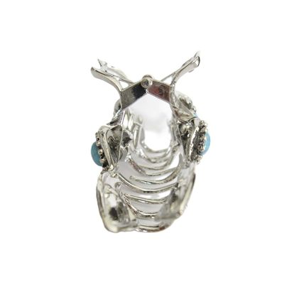 Large wavy silver turquoise blue stone metal western hair claw clip