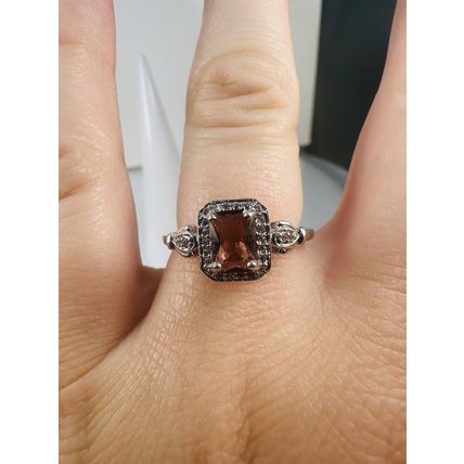 Ring Bomb Party Sz8 RBP Brilliant Blush Gem Rhodium P Band Costume Jewelry