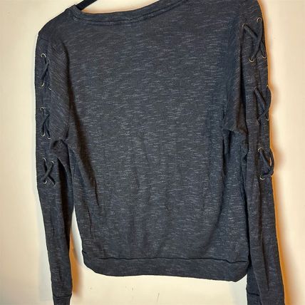 Belle du Jour Women's Long Sleeve Heathered Top Crew Neck Stretch Sz Medium