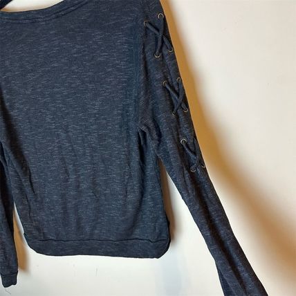 Belle du Jour Women's Long Sleeve Heathered Top Crew Neck Stretch Sz Medium