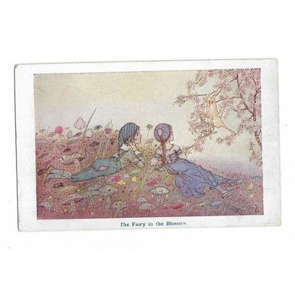 Hilda Miller, Children, Fantasy, Fairies, The Fairy In The Blossom, Postcard.