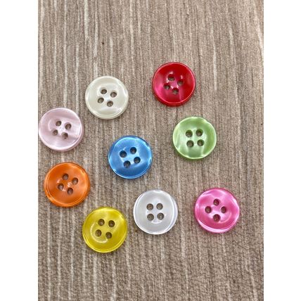 11mm Buttons Resin Round Baby Cardigan Shirt 4-Hole Sewing Knitting 9 Colours