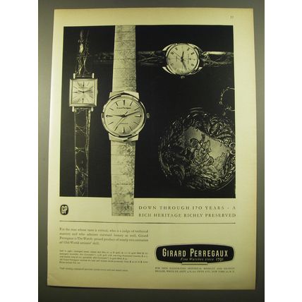 1961 Girard Perregaux Watches Advertisement - Down through 170 years