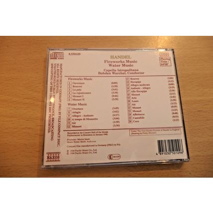 Capella Istropolitana - Handel: Fireworks Music / Water Music CD (1993) VGC.
