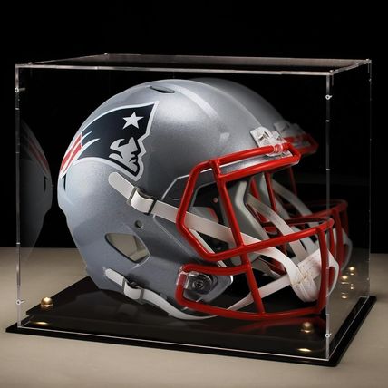 Putros Football Helmet Display Case Full Size with Mirror Back and Black Base Ac