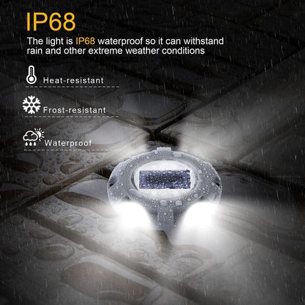 Siedinlar Solar Deck Lights Driveway Dock LED Light Solar Powered Outdoor Waterp