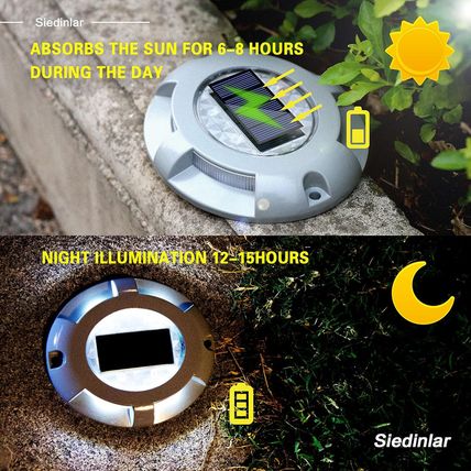 Siedinlar Solar Deck Lights Driveway Dock LED Light Solar Powered Outdoor Waterp