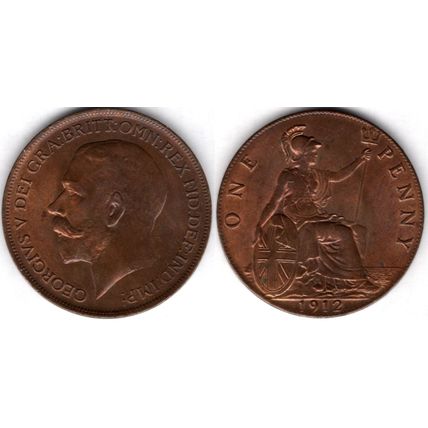 Great Britain. George V. Penny 1912. AU+. dy23381
