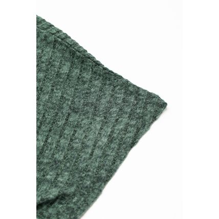 Mist Green Ribbed Keyhole Short Sleeve Wide Leg Jumpsuit