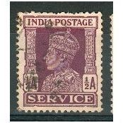 India 1939 - SG O144a - KGV1 1/2a purple (SERVICE) used 2