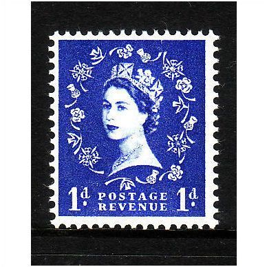 GREAT BRITAIN 1957 SG562 QEII ED GRAPHITE 1d ULTRAMARINE U/M MINT #3