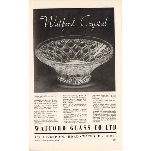 watford glass company ltd 1953 crystal bowl vintage ad