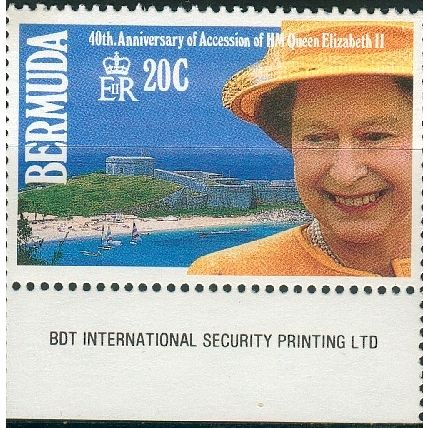 Bermuda 1992 - SG 640 - 20c - 40th Anniv of Queen Elizabeth's Accession MNH - 2