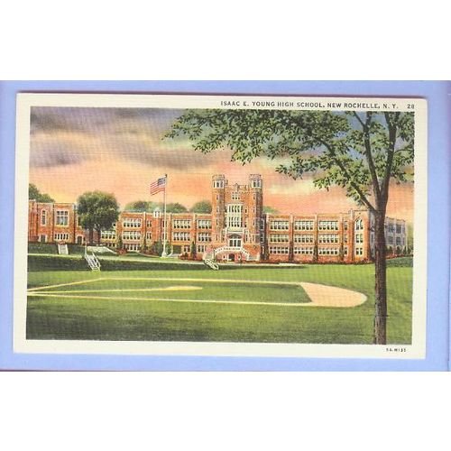 New York New Rochelle Isaac E Young High School View Across Baseball Diamo~301