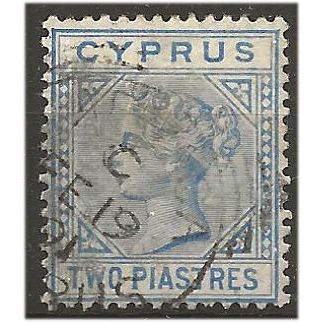 Cyprus 1892 SG34 2pi Ultramarine Die II Wmk Crown CA Good/Fine Used . .. .