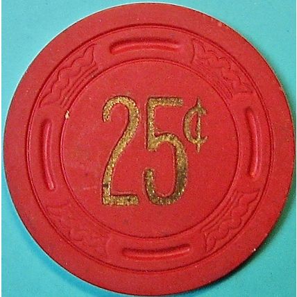 MC(Mint Cigar Store). 25¢ Vintage Casino Chip. Hayward, CA. 1946. Q28.