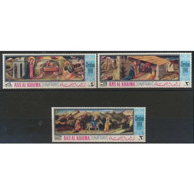 Ras Al Khaima Stamps, Christmas 1968, Mint Never Hinged