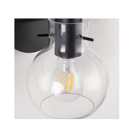 JUSHENG 28.5 in. 4-Light Black Bathroom Vanity Light with Clear Glass Shades