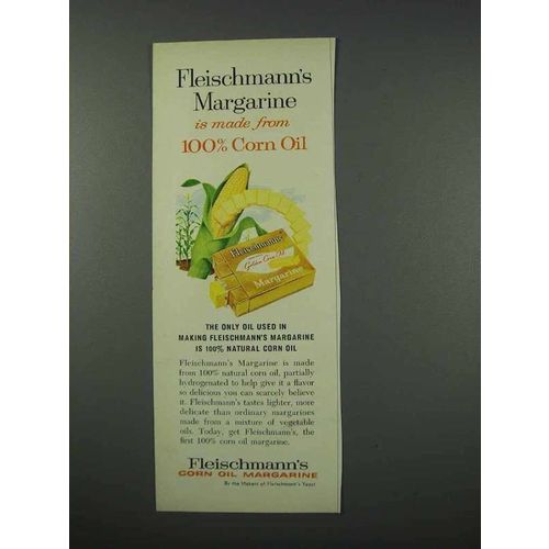 1961 Fleischmann's Ad - Corn Oil Margarine