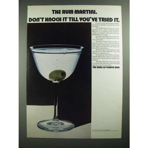 1971 The Rums of Puerto Rico Ad - The Rum Martini