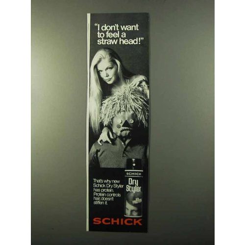 1971 Schick Dry Styler Ad - Don't Want Feel Straw Head