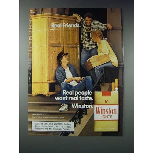 1987 Winston Lights Cigarette Ad - Real Friends