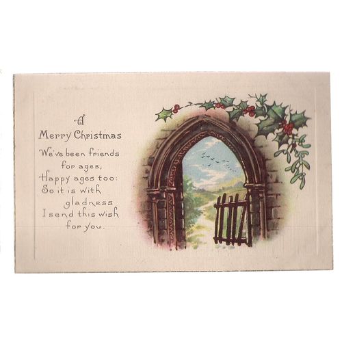 A MERRY CHRISTMAS used vintage postcard by A Inc. not posted =