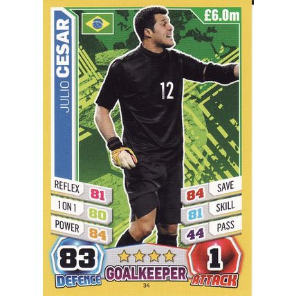 Match Attax World Cup 2014 34 Julio Cesar Brazil