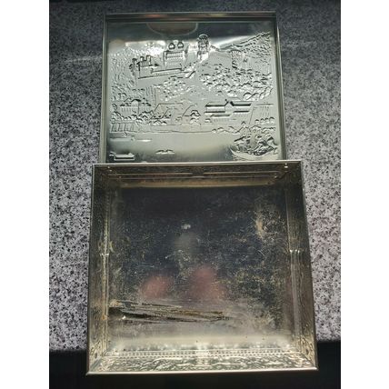 Vintage Tin Heidelberg Bas Relief Design Old World Europe Germany Castle